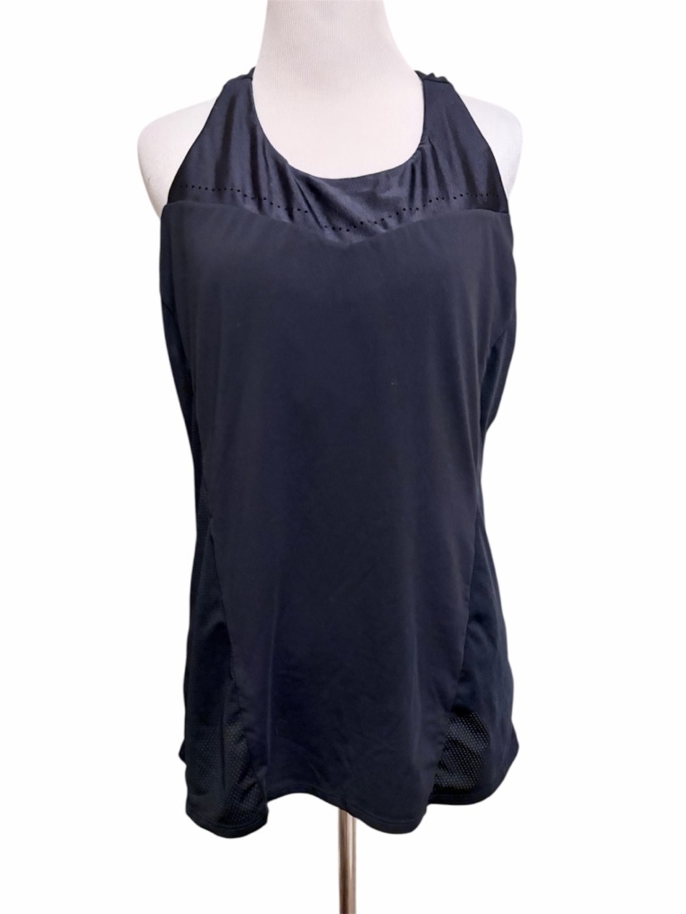 Fabletics black Performance Mesh Racerback Tank top